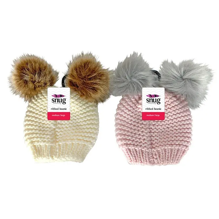 Kids Double Pom-Pom Beanie – Two Color Variants