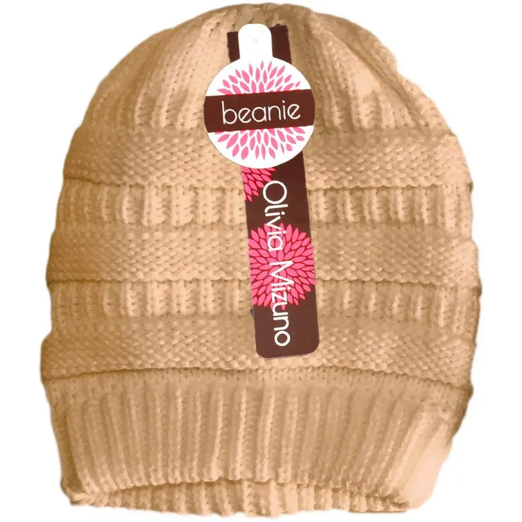 Ladies’ Knit Ponytail Beanie – Four Assorted Shades