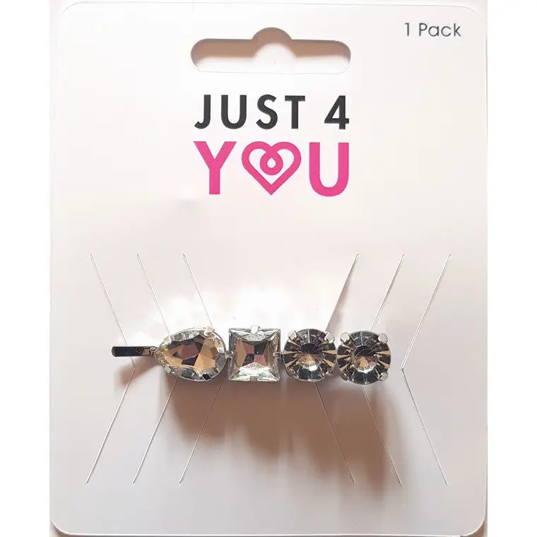 Large Diamanté Slide Hair Pin – Sparkling Finish