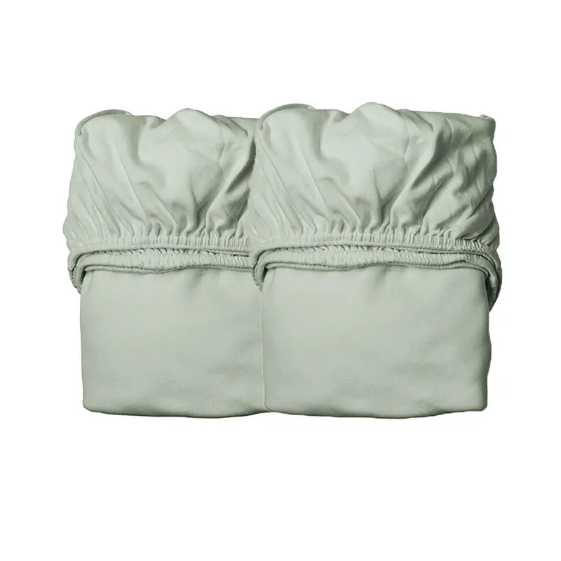Leander Fitted Baby Cot Sheet Set – 120x60cm, Sage Green (2-Pack)