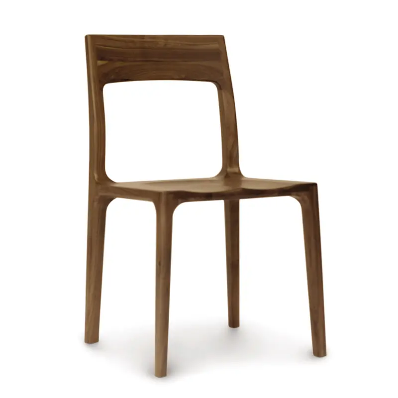 Lisse Walnut Wood Dining Chair with Contoured Seat