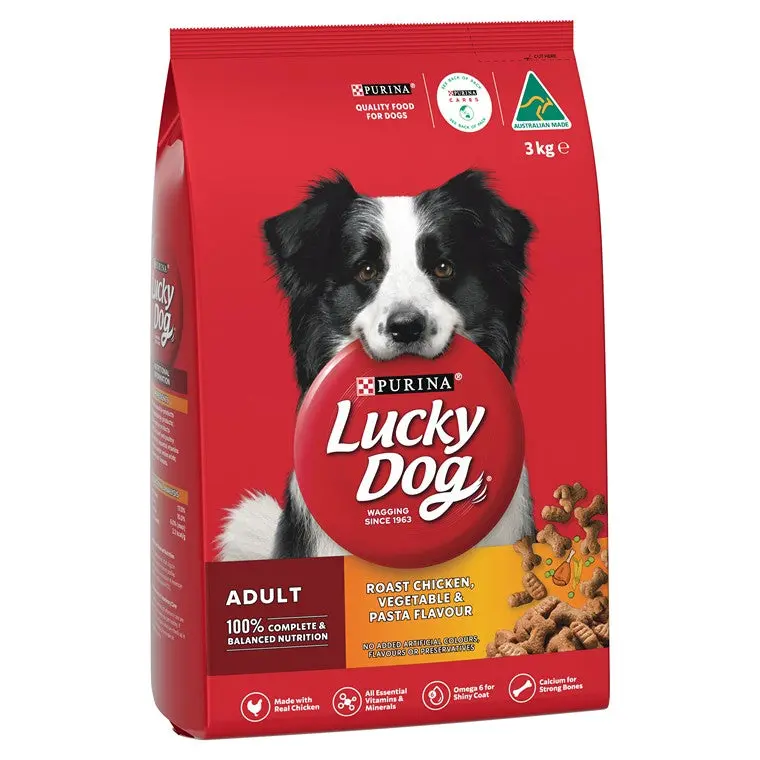 Lucky Dog Adult Dry Food – Roast Chicken, Vegetable & Pasta Recipe (3 kg)