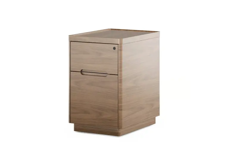 Luma Two-Drawer Desk Pedestal in Walnut