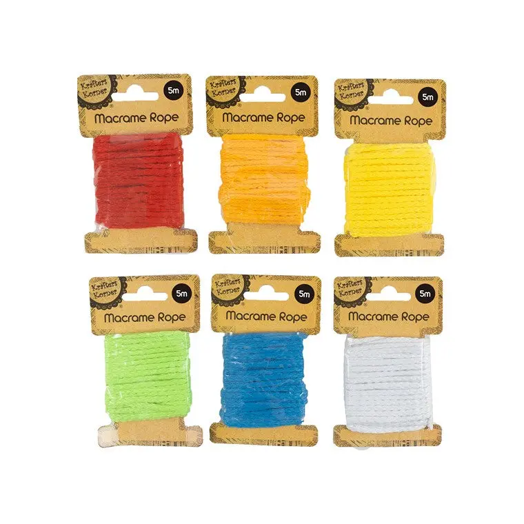 Macramé Cotton Rope – 5-Meter Spool, Six Color Options