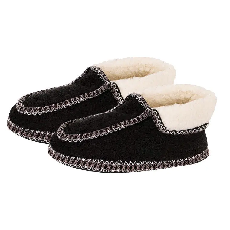 Men’s Classic Black Moccasin Slippers