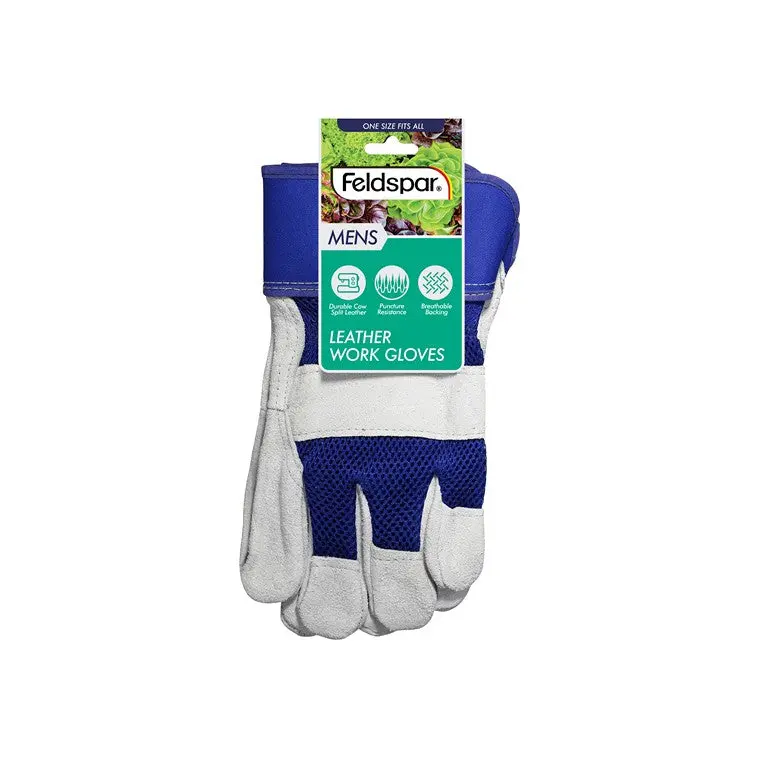Men’s Protective Leather Work Gloves – Reinforced Palm, Single Pair