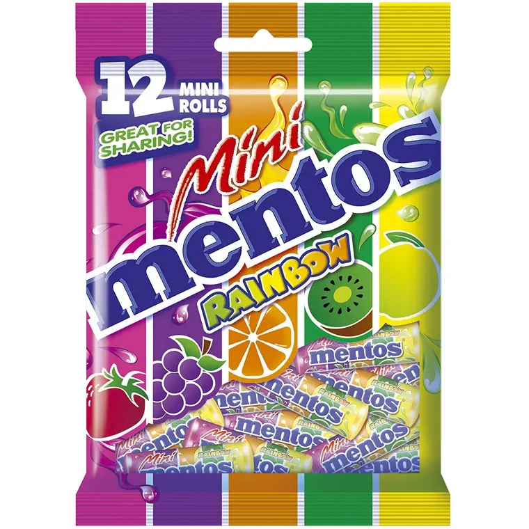 Mentos Rainbow Mini Fruit Rolls – 12-Piece Pack