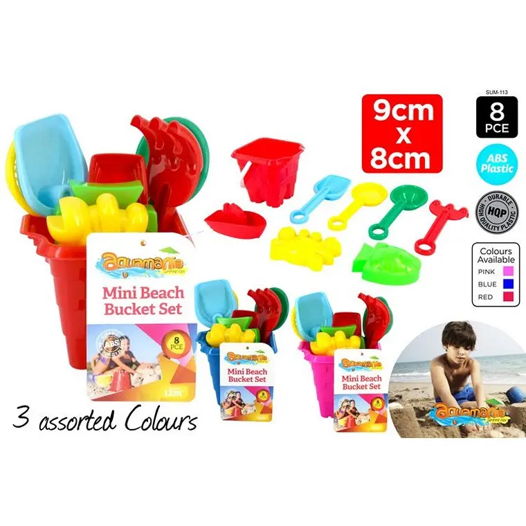 Mini Beach Bucket & Tools Set – 8-Piece Kit