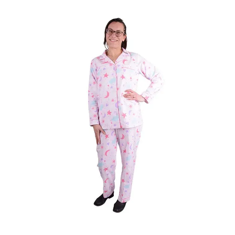 Moon & Stars Flannel Pajama Set – Size 8