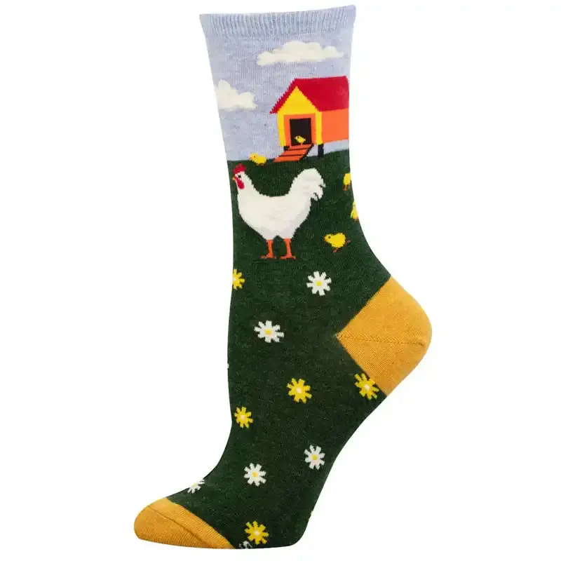 Mother Hen Illustrated Socks for Women