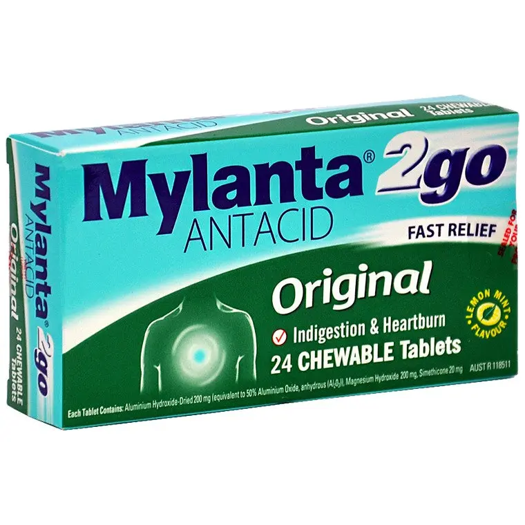 Mylanta 2Go Antacid Chewables – Original Flavor, 24-Pack