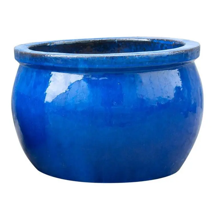 Navy Blue Ceramic Planter – Medium Size (B)