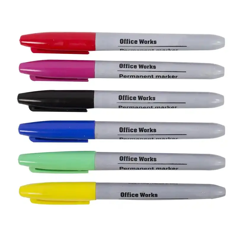 Office Works Waterproof Color Marker Set – 6-Pack