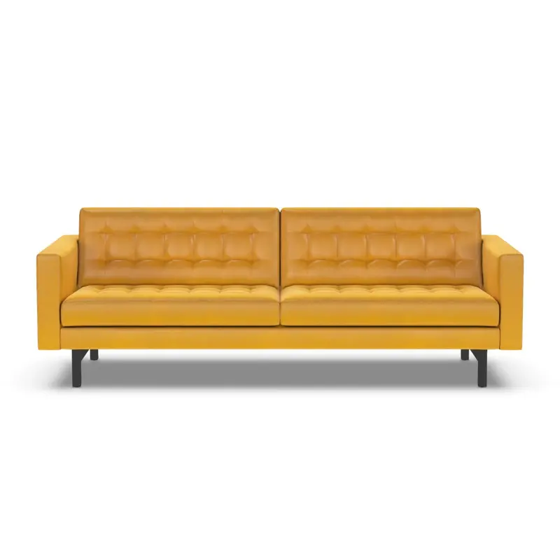 Parker Two-Seat Sofa in Warm Bison Mustard Fabric