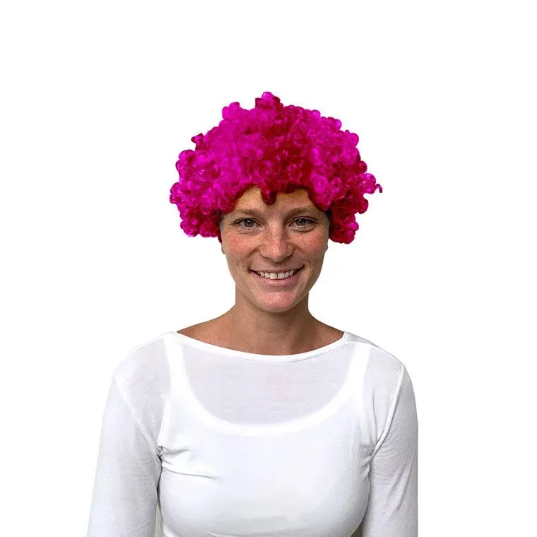 Pink Curly Costume Wig for Festive Events