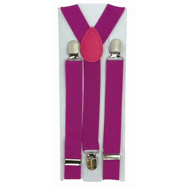 Pink Elastic Suspenders – Retro-Inspired Party or Costume Strap