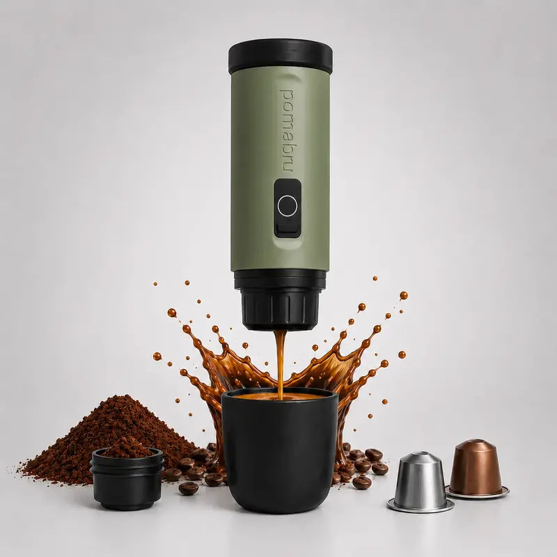 Pomabru Compact Espresso Maker – Portable Battery-Powered Machine