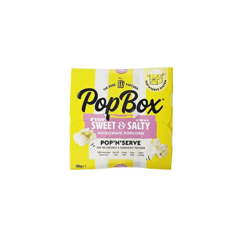 PopBox Sweet & Salty Microwave Popcorn – 100g Bag