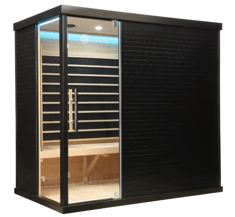 Premium 4-Person Far Infrared Sauna – Black Box Design with Low-EMF Technology