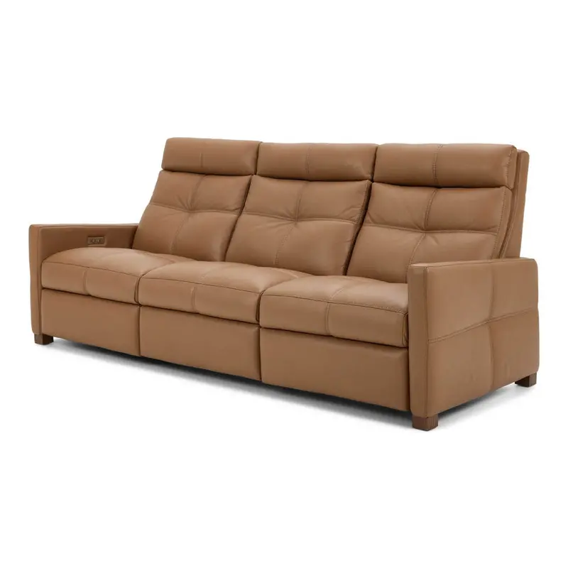 Rainier 3-Seater Power-Adjustable Sofa in Titan Spice Leather