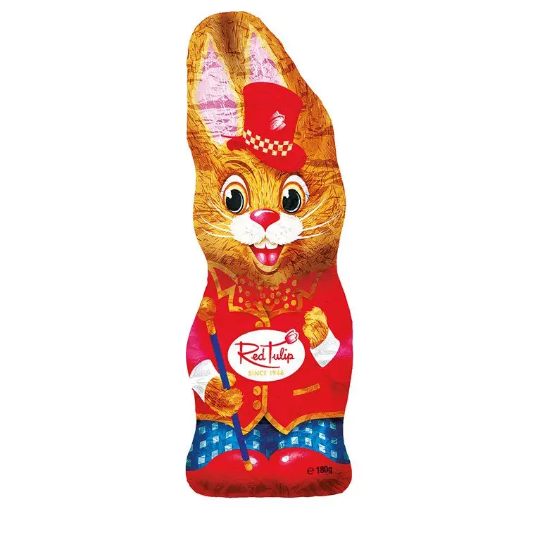 Red Tulip Carnival Chocolate Rabbit – 180g Gourmet Treat