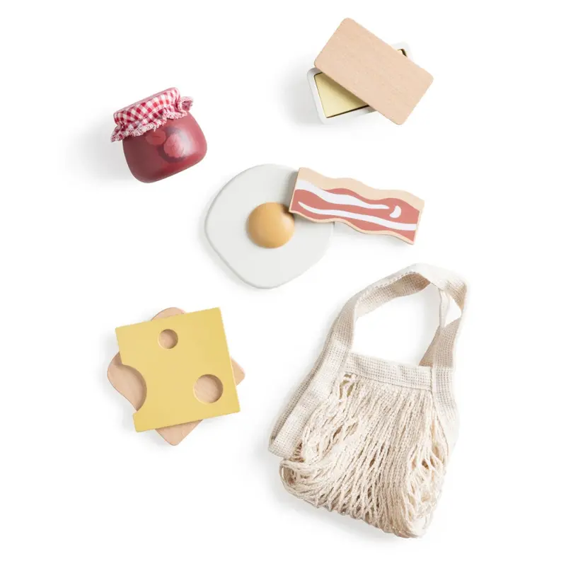 Sebra Wooden Breakfast-Themed Play Food Assortment