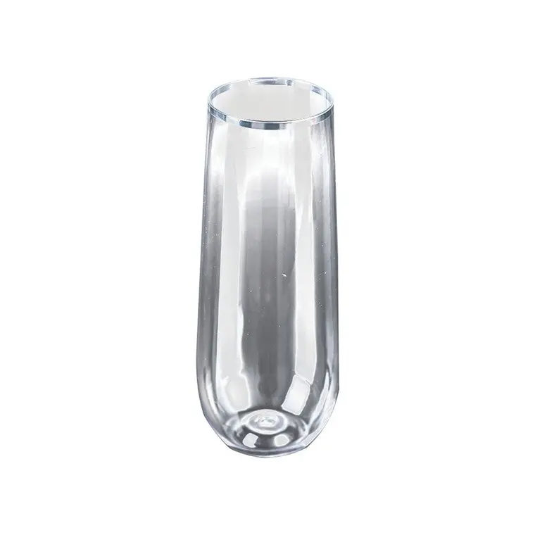 Set of 4 Reusable Stemless Champagne Glasses – Silver Finish