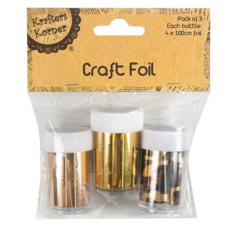 Shimmering Craft Foil Paint in Bottle – 3-Color Assortment