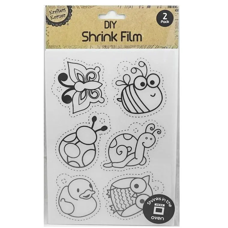 Shrink Plastic Craft Sheet Pack – 2 Sheets, Two Printable Designs