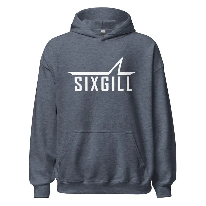 Sixgill Midweight Hoodie – White Embroidered Logo