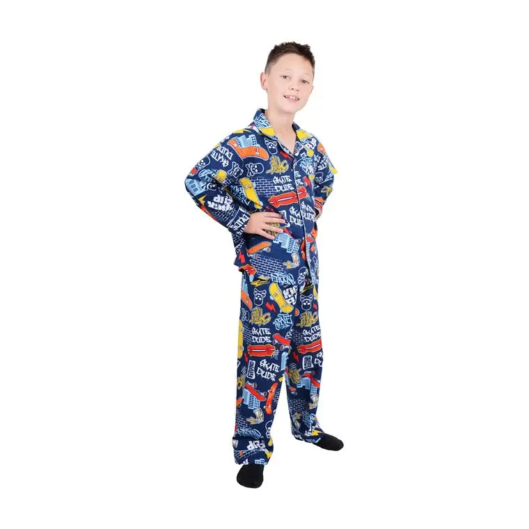 Skater-Style Flannel Pajama Set – Size 14