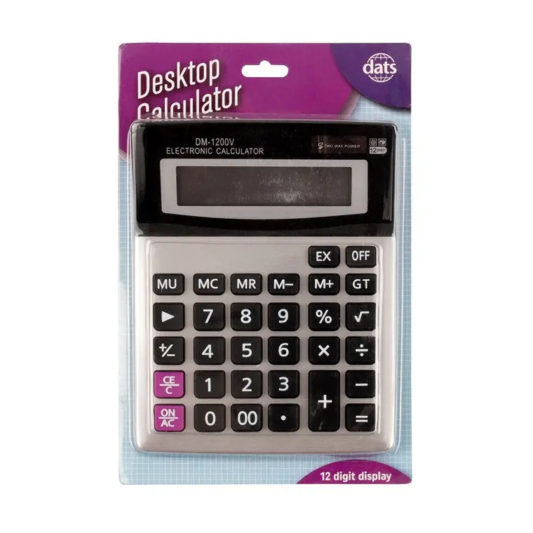 Sleek Silver Desktop Calculator – Compact Design