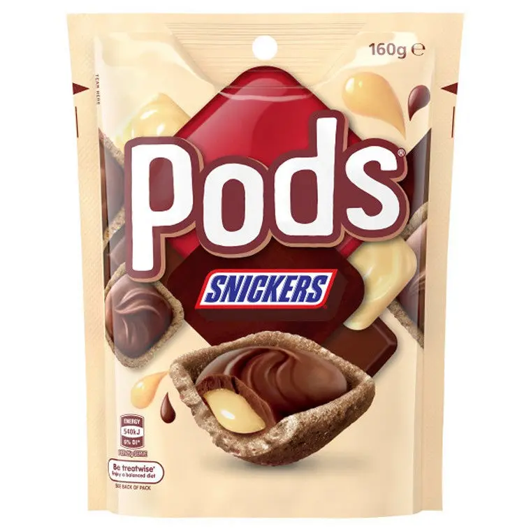Snickers Chocolate Snack Pods – 160 g Resealable Pouch