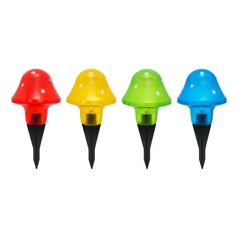 Solar-Powered Plastic Mushroom Garden Light – Assorted Styles