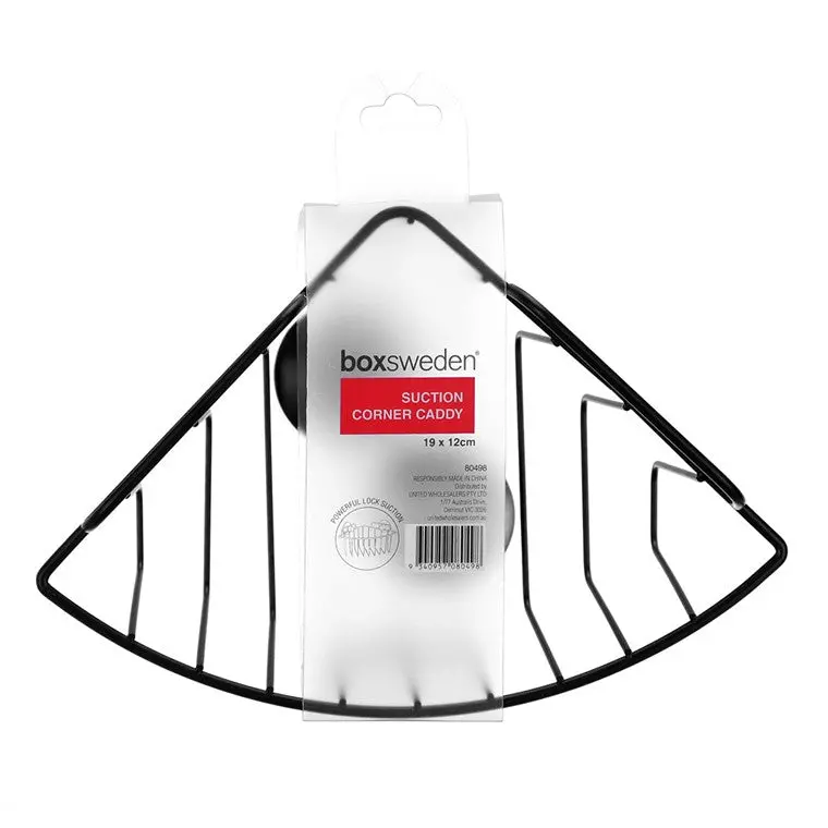 Suction-Mount Wire Corner Caddy for Bath or Shower