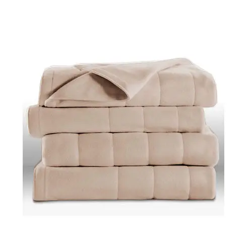 Sunbeam Royal Dreams Quilted Fleece Heated Blanket – King, Sand