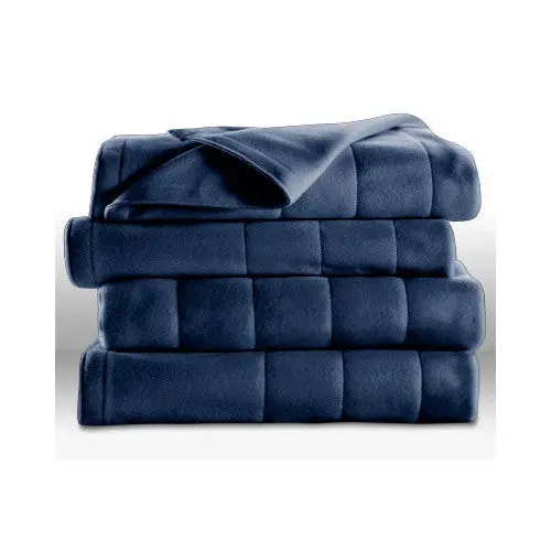 Sunbeam Royal Dreams Quilted Fleece Heated Blanket – Queen, Newport Blue