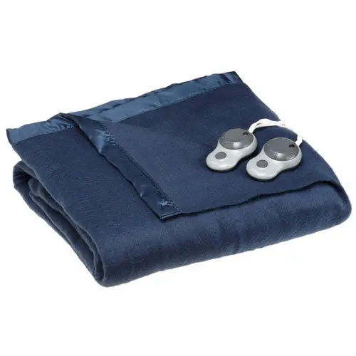Sunbeam Royal Nights Heated Warming Blanket – Queen, Navy Blue