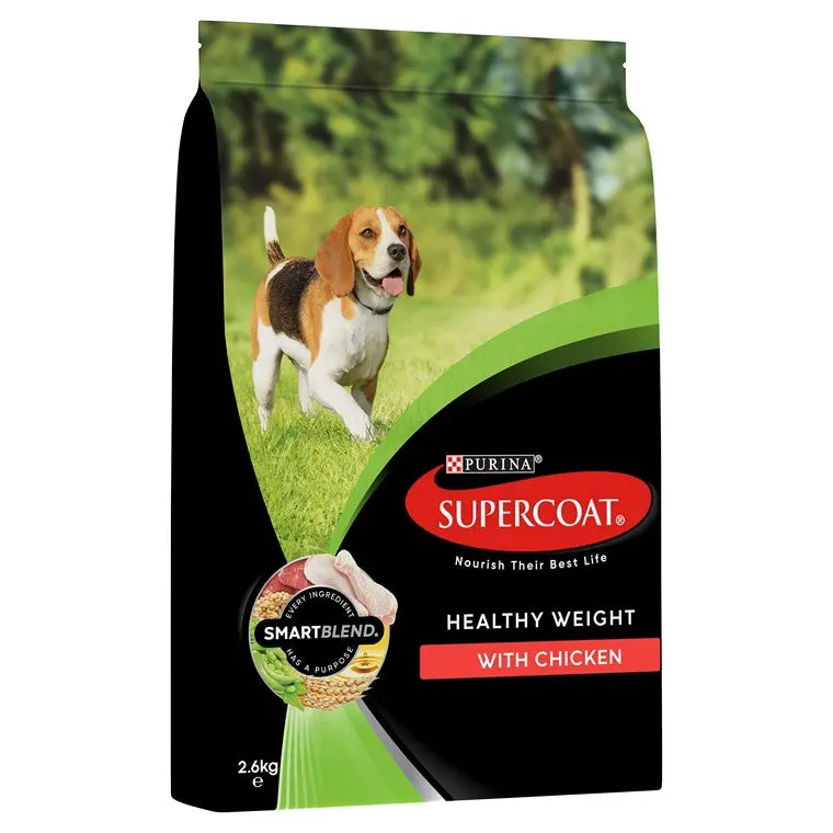 Supercoat Adult Dry Dog Food – Chicken Recipe for Healthy Weight Management, 2.6 kg
