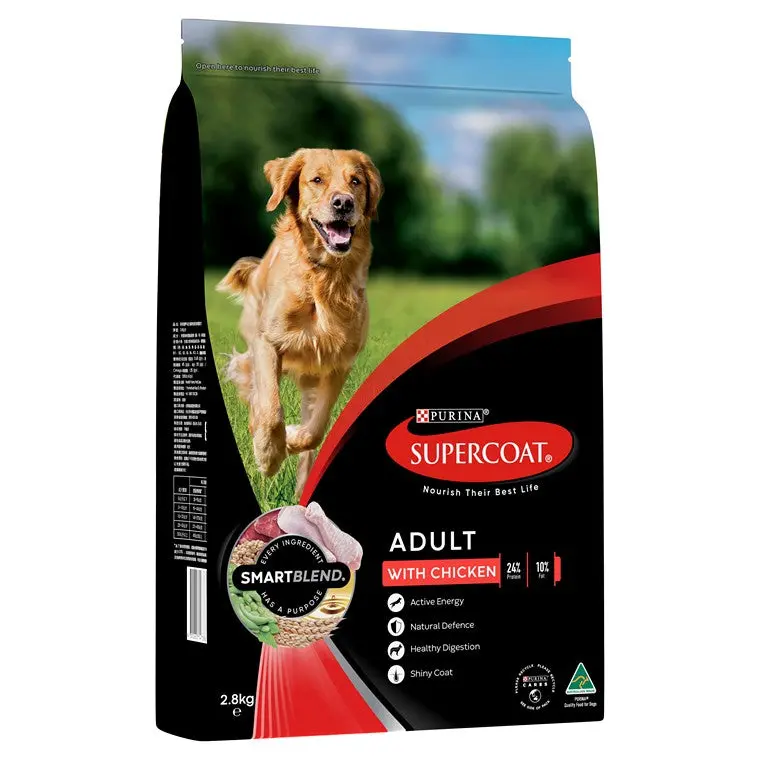 Supercoat Adult Dry Dog Food with Chicken – 2.8kg Bag