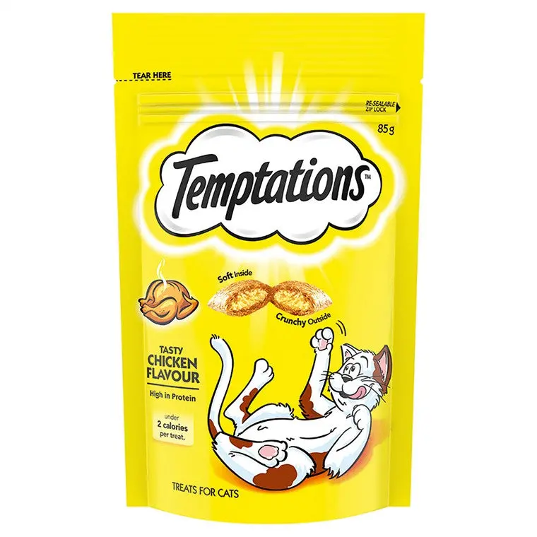 Temptations Tasty Chicken Treats for Cats – 85g Bag
