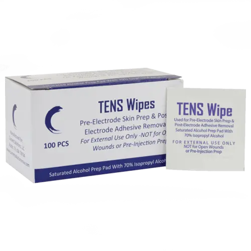 TENS Electrode Prep Wipes for Skin Cleansing and Adhesion Enhancement