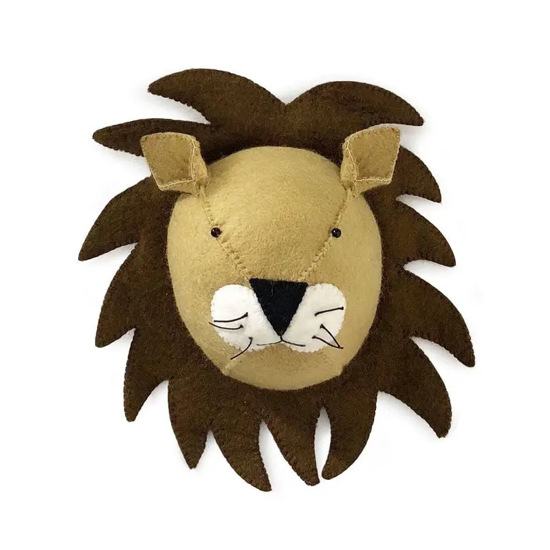 Three-Dimensional Felt Lion Wall Art for Kids’ Rooms