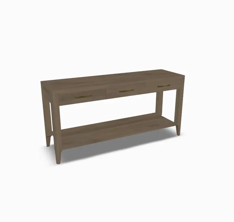 Toulon Dual-Material Console Table in Oak and Sand Stain