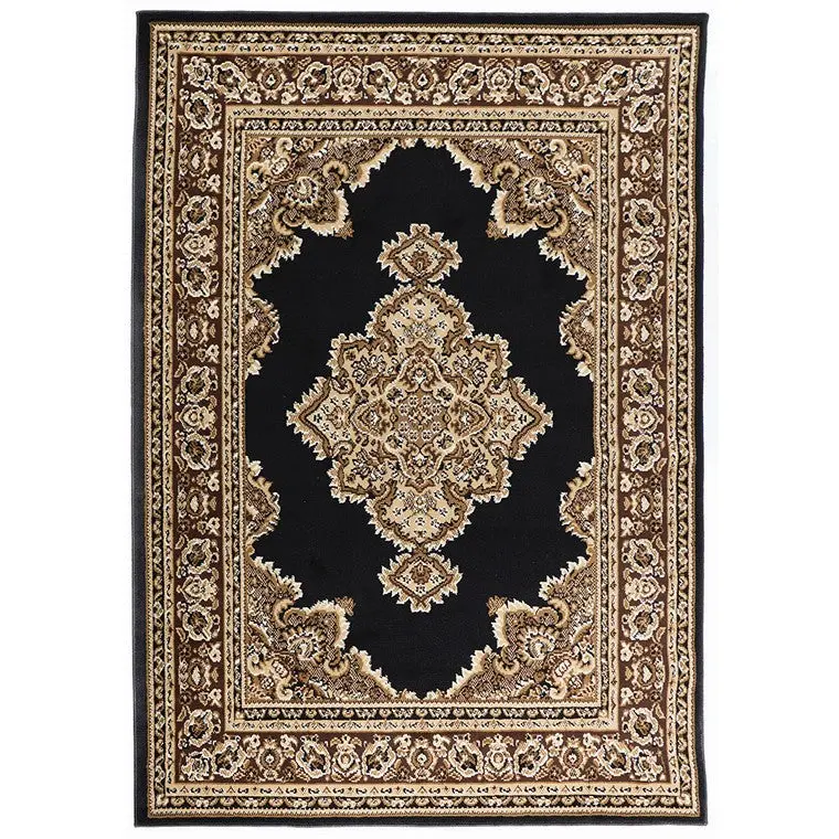 Traditional Premier Boston Collection Area Rug – Black, 215 x 150 cm