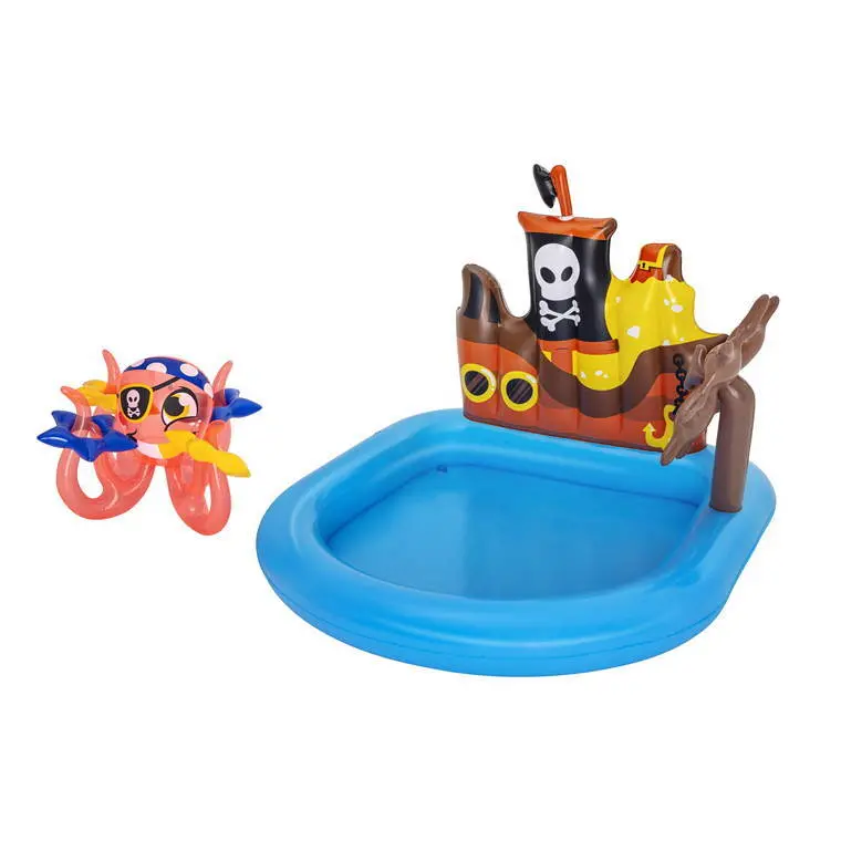 Tugboat-Shaped Inflatable Play Pool – Kids’ Outdoor Fun