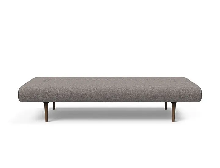 Unfurl Modern Sleeper Sofa in Slate Grey with Walnut Frame