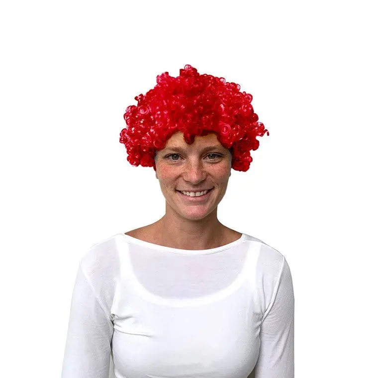 Vibrant Red Curly Wig – Fun Character Look for All Ages