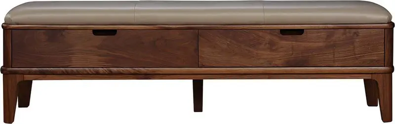 Walnut Grove Dove Leather Bench