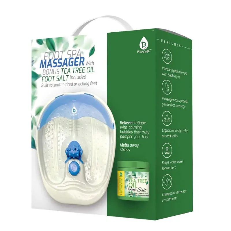 Warming Foot Spa Massager with Tea Tree Oil Salt Scrub